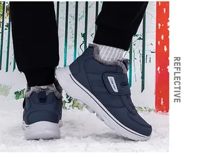 Détails des bottes de neige imperméables pour hommes avec doublure en fourrure chaude