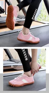 Chaussures pieds nus roses à séchage rapide et semelle antidérapante pour le fitness