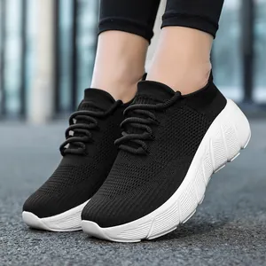 Scarpe da Camminata Unisex Traspiranti in Maglia Fly-knit Leggere Suola Ispessita Ammortizzante Sneaker Casual Fitness