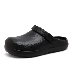 Chaussures de travail de chef pour hommes antidérapantes en EVA noir texturé