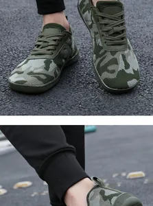 Detail of the reinforced toe and camouflage mesh fabric on the outdoor leisure shoes