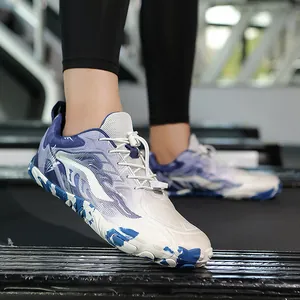 Chaussures pieds nus respirantes avec motif de flamme bleue et lacets rapides
