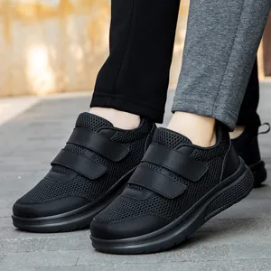 Scarpe da Camminata da Uomo in Mesh Traspirante Sneaker Casual Leggere Con Chiusura in Velcro Punta Larga Suola Antiscivolo