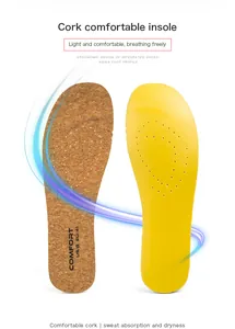 Detailansicht der atmungsaktiven Kork-Einlegesohlen für Slipper mit elastischem Schaum