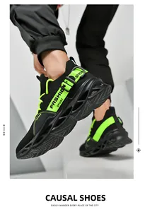 Macro view of mesh running shoe sole with neon green fashion straps and thick grip texture