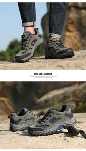 Detailansicht der robusten Wildleder-Wanderschuhe mit griffiger Gummisohle für das Gelände