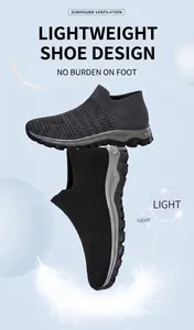 Détail de la maille flyknit légère et de la semelle antidérapante des chaussures de marche respirantes