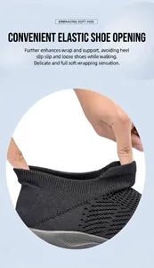 Détail du talon élastique flexible sur des baskets de marche respirantes en maille