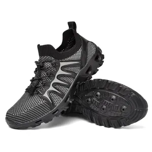 Breathable outdoor wading shoes with quick-lace system and non-slip rubber soles for hiking