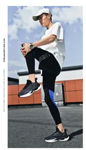 Men's breathable sneakers with adaptive slow shock rebound tech and casual outfit