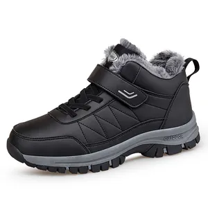 Winter Outdoor Schneestiefel Für Damen Herren Wasserdicht Kunstleder High Top Wanderschuhe Fleecegefüttert Warm Rutschfest Mit Klettverschluss
