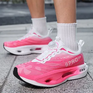 Chaussures de running Chitu 9Pro rose et blanc avec maille respirante et système rotatif