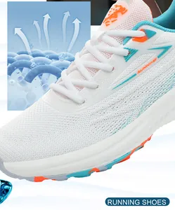 Close-up of breathable honeycomb mesh sneakers with airflow cooling technology