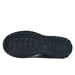 Baskets sport en cuir pour hommes avec semelle en caoutchouc noir antidérapante