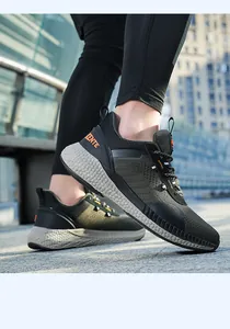 Scarpe da corsa uomo in mesh verde scuro con suola spessa ammortizzata a nido d'ape