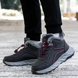 Winter waterproof thermal boots for elderly with non-slip soles and warm faux fur lining