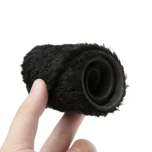 Detailed view of the thick black faux fur lining and warm insoles for winter snow boots