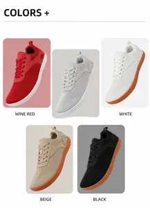 Matrix view of five different colors of wide toe barefoot outdoor hiking shoes