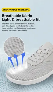 Macro detail of breathable mesh fabric on lightweight gray walking sneakers for comfort