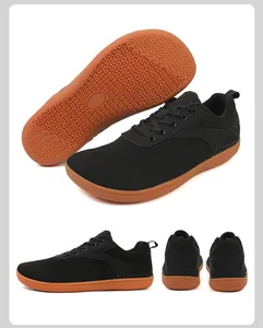 Multi-angle views of breathable mesh walking shoes with non-slip rubber soles