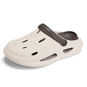 Thick platform garden clogs for men featuring breathable holes and a non-slip sole