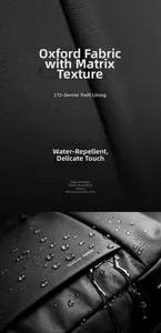 Water-repellent oxford fabric with matrix texture on a business laptop backpack