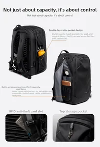 Detailed view of multipurpose backpack with RFID pocket and ergonomic back padding