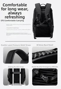 Ergonomic business backpack back design with breathable mesh and luggage strap