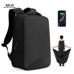 Mark Ryden Men Business Laptop Backpack Waterproof Anti Theft TSA Lock USB Charging Port Integrated Raincoat Oxford Bag