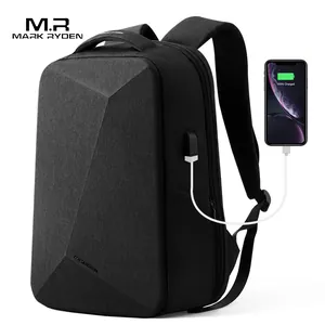Waterproof Mark Ryden business backpack with geometric hardshell design and USB port