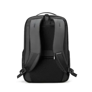 Mark Ryden black business backpack with ergonomic breathable mesh straps and luggage belt
