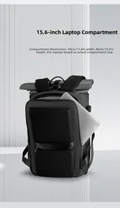 Detail of 15.6 inch laptop compartment dimensions on waterproof photography backpack