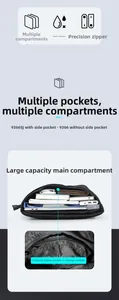 Détail de l'intérieur du sac à dos professionnel étanche avec compartiments de rangement