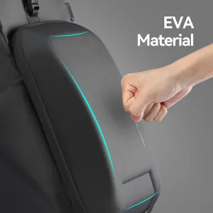 Black DSLR camera backpack with anti-pressure EVA hard shell and waterproof material