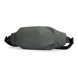 Sac banane Mark Ryden vert foncé en tissu Oxford pour sport décontracté et bandoulière