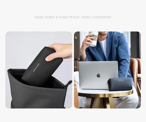 Waterproof portable toiletry bag fitting easily into a backpack for business travel