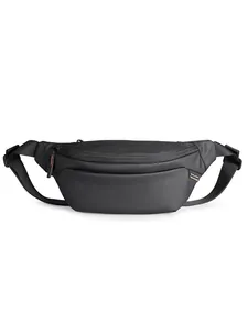 Waterproof black crossbody sling bag with adjustable strap and Mark Ryden brand label