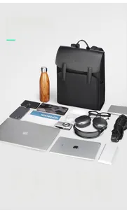 Spacious black waterproof backpack showing internal storage for 15.6 inch laptop and gear