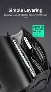 Internal laptop compartment for 15.6-inch devices with padded pockets and organization