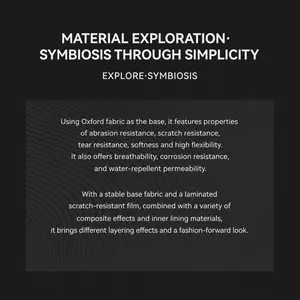 Waterproof Oxford fabric detail of the casual backpack with wear-resistant coating