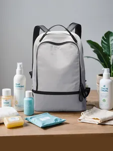 Lightweight two-tone leisure backpack in grey and white for daily travel and commute