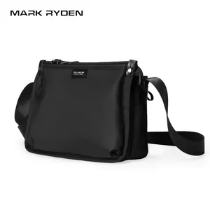 Men's Crossbody Bag Waterproof Oxford Cloth Messenger Bag Fits Tablet Urban Minimalist Black Shoulder Bag