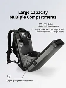 Hardshell slim laptop backpack with USB port, 15.6 inch computer and tablet compartments