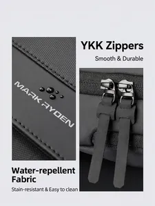 Water-repellent Oxford messenger bag with durable YKK zippers by Mark Ryden
