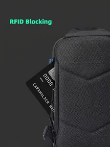 Waterproof men's chest bag with RFID blocking anti-theft back pocket for credit cards