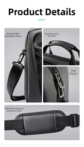 Détails du sac pour ordinateur 15,6 pouces avec fermetures YKK et bandoulière