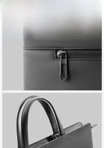 Detailed view of high-quality YKK metal zippers and durable fabric on laptop bag