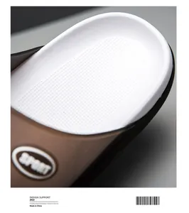 Detail showing the thick EVA sole with SPORT logo and non-slip cross-grid texture