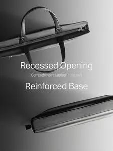 Business laptop bag 15.6 inch with recessed closure and reinforced bottom for protection