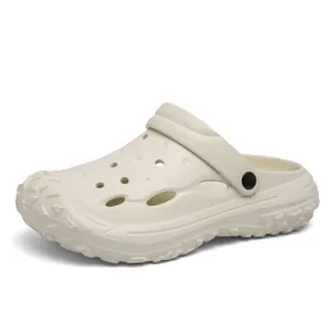 Rutschfeste EVA-Clogs für Herren mit Belüftungslöchern und Fersenriemen in Cremeweiß